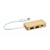 3 portin USB-keskitin bambua HUBBAM