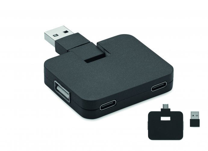 4-porttinen USB-keskitin SQUARE-C, hinta 3,74€