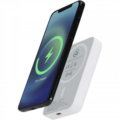 Acrab 5 000 mAh:n ja 15 W:n magneettinen langaton varavirtalähde, jossa 20 W:n PD – valmistettu kierrätetystä muovista Valkoinen, hinta 21,36€