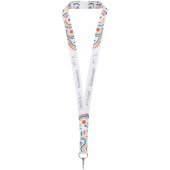 Addie sublimaatiopainettu kaulanauha turvalukolla Valkoinen Valkoinen