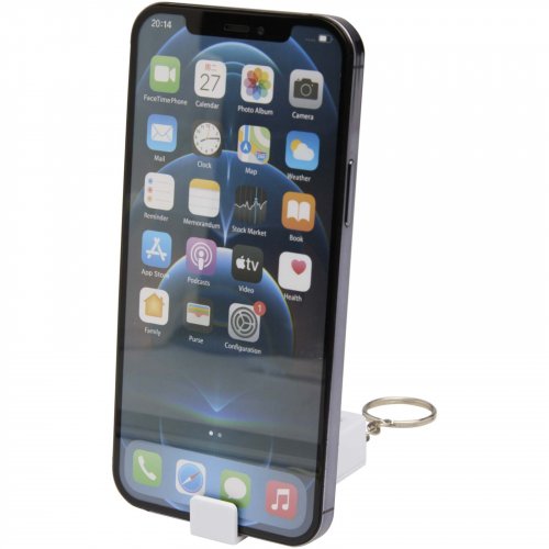 Aggia bambuinen puhelinjalusta ja kierrätetystä muovista tehty hypistelylelu Valkoinen, hinta 1,08€