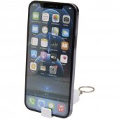 Aggia bambuinen puhelinjalusta ja kierrätetystä muovista tehty hypistelylelu Valkoinen