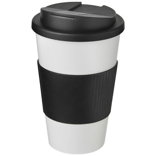 Americano® 350 ml muki, läikyttämätön kansi, grippi Valkoinen Musta, hinta 7,98€