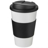 Americano® 350 ml muki, läikyttämätön kansi, grippi Valkoinen Musta
