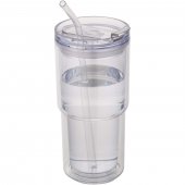 Archer 480 ml kaksiseinäinen muovimuki Kirkas läpinäkyvä