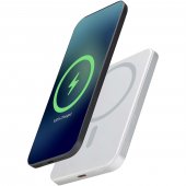 Avis 5000 mAh magneettinen varavirtalaite RCS kierrätetystä alumiinista Hopea
