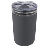 Bello 420 ml juomalasi, jossa on uusiomuovinen ulkoseinä Harmaa