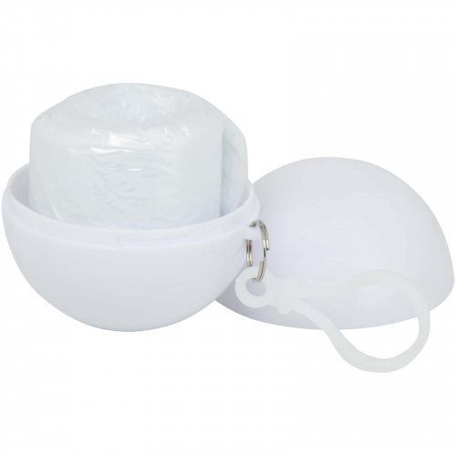 FOG poncho pyöreässä muovipakkauksessa karabiinihaalla Valkoinen, hinta 1,12€