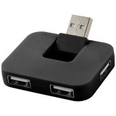 Gaia-USB-hubi, 4 porttia Musta