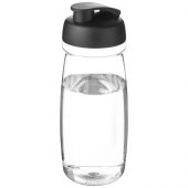 H2O Active® Pulse 600 ml flip kansi urheilujuomapullo Läpinäkyvä Musta