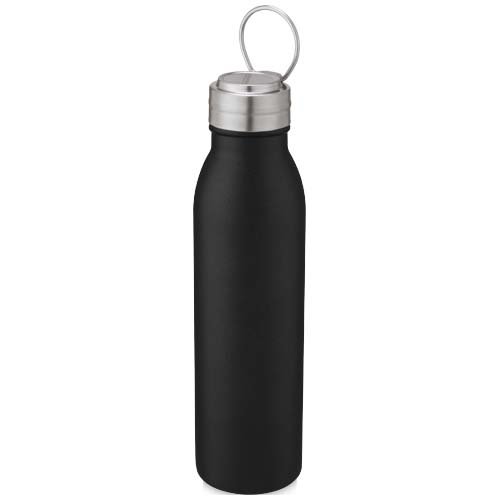 Harper 720 ml:n RCS-sertifioidusta ruostumattomasta teräksestä valmistettu vesipullo metallisilmukalla Musta, hinta 12,36€