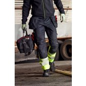 HIGH VIS RAKENTAJAN STRETCH HOUSUT Black/yellow C44