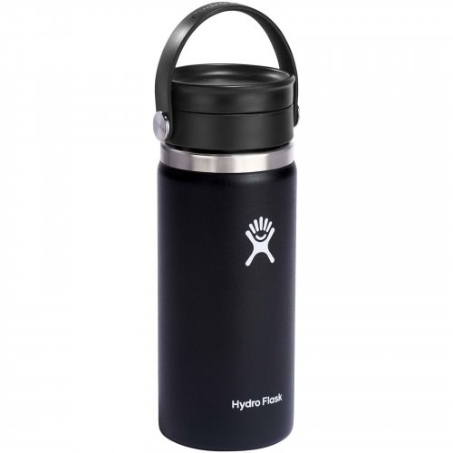 Hydro Flask Wide Mouth 473 ml:n juomamuki eristetty ruostumattomasta teräksestä valmistettu , jossa on Flex Sip™ -kansi Musta, hinta 41,38€
