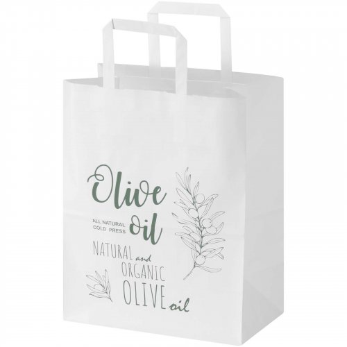 Kraft 80 g/m2:n paperikassi litteillä kahvoilla – 25 x 15 x 32 cm Valkoinen, hinta 0,56€