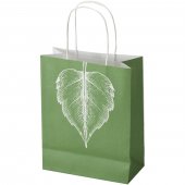 Kraft-paperikassi, 120 g/m², kierretyt kahvat – 18 x 9 x 23 cm Valkoinen