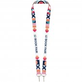 Leia RPET-sublimaatiokaulanauha kahdella koukulla Valkoinen