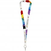 Lois-sublimaatiokaulanauha turvalukolla, kierrätettyä RPET-muovia Musta Valkoinen