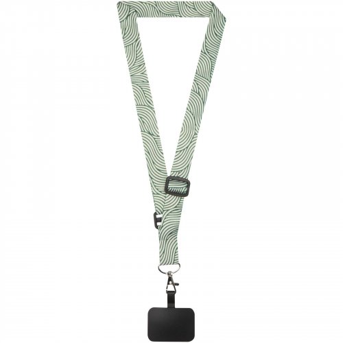 Lyra säädettävä kaulanauha puhelinpidikkeellä RPET sublimaatiopainettava Valkoinen, hinta 4,52€