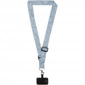 Lyra sublimaatiopainettava säädettävä kaulanauha puhelinpidikkeellä Valkoinen