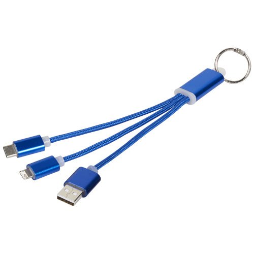 Metal 3-in-1 -latauskaapeli avainketjulla Royal sininen, hinta 3,82€