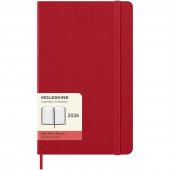 Moleskine kovakantinen L- kalenteri 12 kuukaudelle Scarlet punainen
