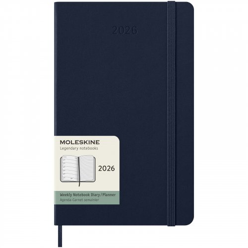 Moleskine kovakantinen L-viikkokalenteri 12 kuukaudelle Safiiri, hinta 32,40€