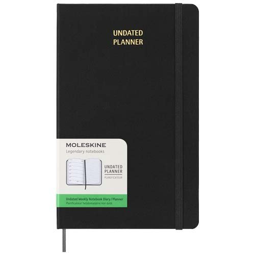 Moleskine kovakantinen päiväämätön L viikkokalenteri Musta, hinta 35,18€