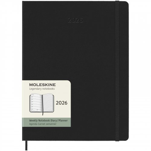 Moleskine kovakantinen XL-viikkokalenteri 12 kuukaudelle Musta, hinta 34,60€