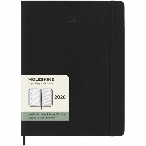 Moleskine pehmeäkantinen XL-kalenteri 12 kuukaudelle Musta, hinta 37,04€