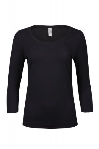NAISTEN 3/4-HIHAINEN STRETCH TEE Black S, hinta 18,90€