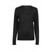 NAISTEN O-AUKKOINEN NEULE Black S