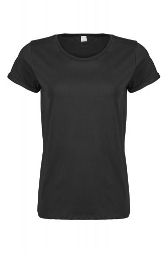 NAISTEN ROLL UP TEE Black S, hinta 15,50€