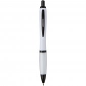 Nash kierrätysmuovista valmistettu kuulakärkikynä mustilla koristeilla (musta muste) Valkoinen