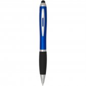 Nash-kosketusnäyttökynä-kuulakärkikynä, jossa on värillinen runko ja musta kädensija (musta muste) RCS-kierrätetystä muovista Royal sininen