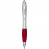 Nash kuulakärkikynä hopeisella rungolla ja värillisellä kädensijalla (musta muste) RCS kierrätysmuovista valmistettu Punainen