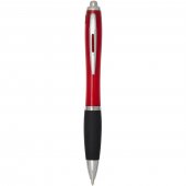 Nash kuulakärkikynä, jossa on värillinen runko ja musta grippi (musta muste) RCS-kierrätysmuovista valmistettu Punainen