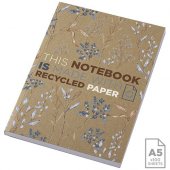 Novella Austen pehmeäkantinen kierrätetystä voimapaperista ja kierrätyspaperia A5-muistivihko, 100 arkkia Natural