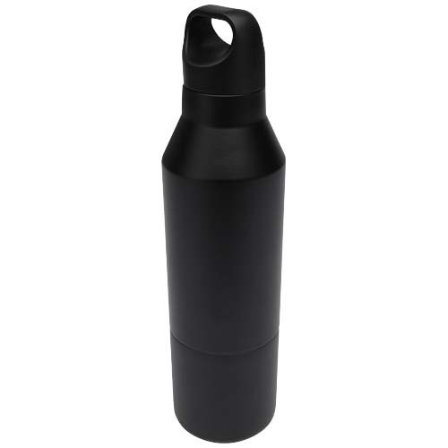 Odessy 600 ml:n RCS-sertifioitu kierrätetystä ruostumattomasta teräksestä valmistettu termospullo 300 ml:n kupilla Musta, hinta 24,82€