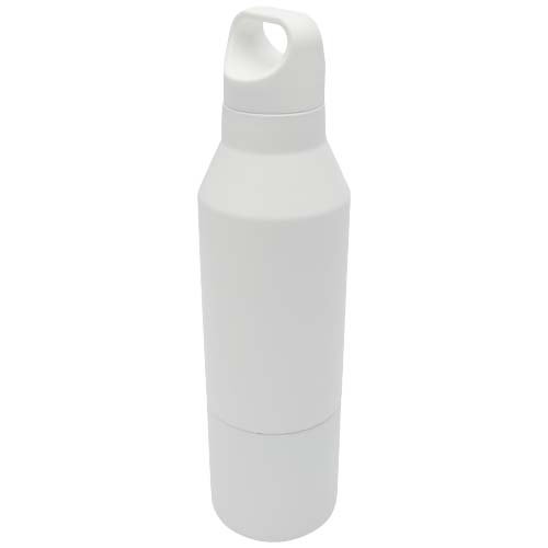 Odessy 600 ml:n RCS-sertifioitu kierrätetystä ruostumattomasta teräksestä valmistettu termospullo 300 ml:n kupilla Valkoinen, hinta 29,20€