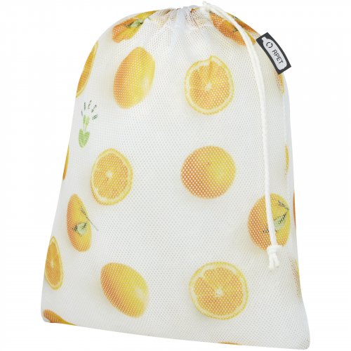 Ostospussi 25x32 cm,  kierrätettyä polyester-materiaalia Valkoinen, hinta 3,56€