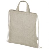 Pheebs 150 g/m² Aware™ kierrätetyistä materiaaleista valmistettu reppu kiristysnyörillä Natural
