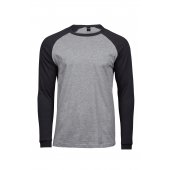 PITKÄHIHAINEN BASEBALL TEE Heather Grey - Black S