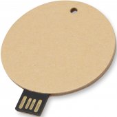 Pyöreä kierrätyspaperista valmistettu USB 2.0 Kraft ruskea