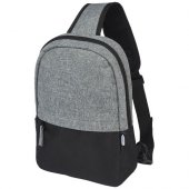 Reclaim GRS-kierrätetty kaksisävyinen sling-laukku 3,5 l Musta Meleerattu harmaa