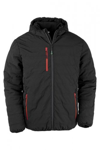 RECYCLED HUPULLINEN COMPASS TALVITAKKI Black - Red S, hinta 69,90€