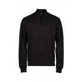 RIBBED INTERLOCK HALF ZIP Black S