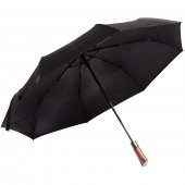 SCX.design R03 puukahvainen automaattisesti avautuva/sulkeutuva ja taittuva sateenvarjo Musta