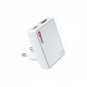 SKROSS® Slim 30 W:n seinälaturi (Eurooppa) Valkoinen