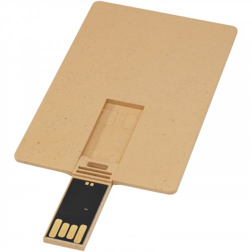 Suorakulmainen biohajoava luottokortti-USB Kraft ruskea, hinta 6,98€