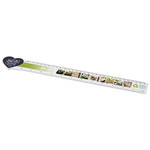 Tait 30 cm Sydämenmuotoinen kierrätysmuovinen viivain Valkoinen, hinta 1,78€